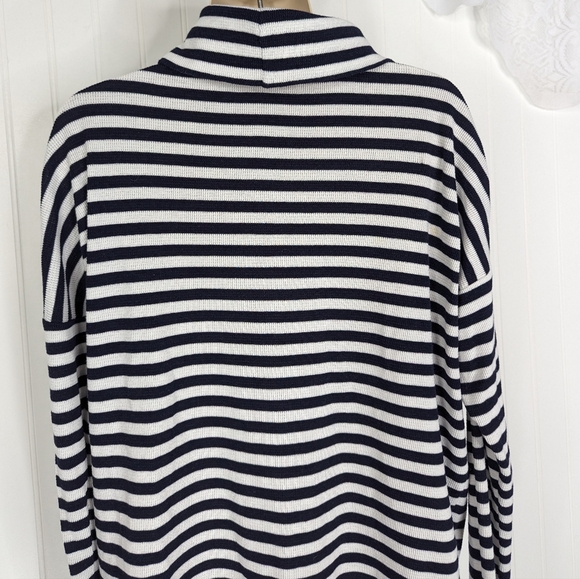 GAP Waffle Knit Striped Cowl Neck Thermal Top Sz L - Picture 10 of 14